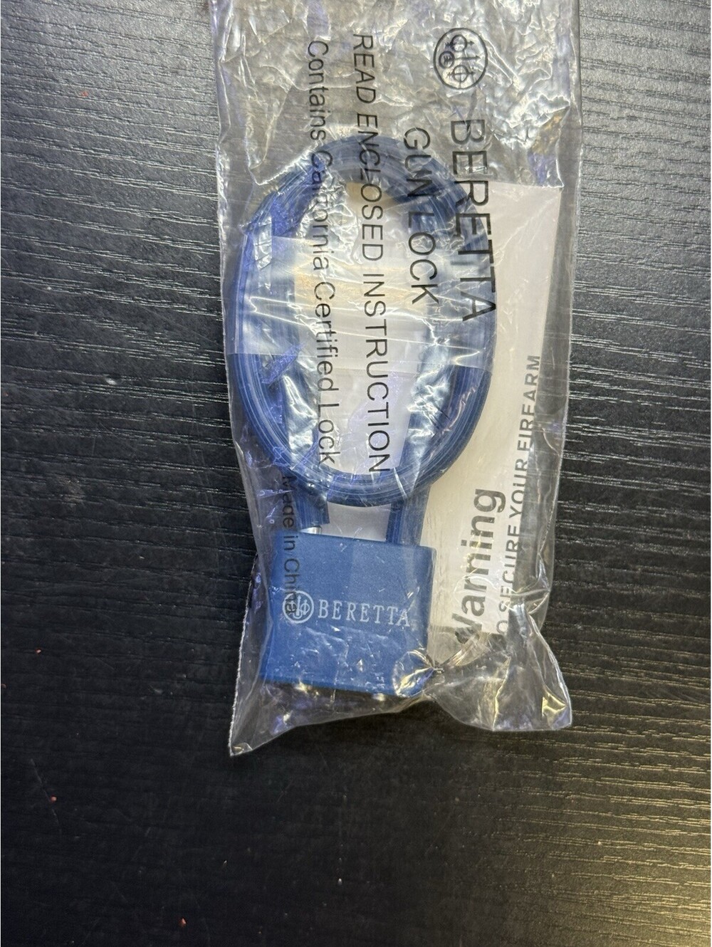 New Beretta Cable Gun Lock Blue With Keys